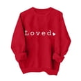 thumbnail image 2 of TIMIFIS Chandails à Col Rond pour Femmes Mode Mignon Imprimé Amour Chandail à Manches Longues Haut Décontracté Chandail à Cœur Chemises Valentines Day Tenue Femmes - Printemps/été, 2 of 4