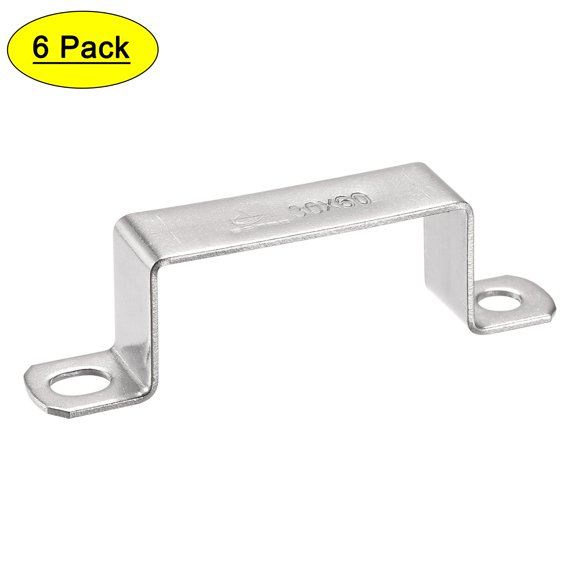 Soporte en forma de U de acero inoxidable 304 de 28 x 62mm, paquete de 6