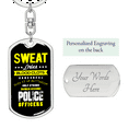 thumbnail image 2 of Sweat Dries Blood Clots Stainless Steel or 18k Gold Premium Swivel Dog Tag Keychain, 2 of 10