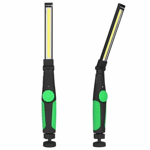 Yuarrent Foco portátil USB Luz de trabajo 5 modos recargable COB LED Lámpara de trabajo delgada Linterna Luz de trabajo al aire libre Iluminación novedosa negro y verde Yuarrent HA026290-01