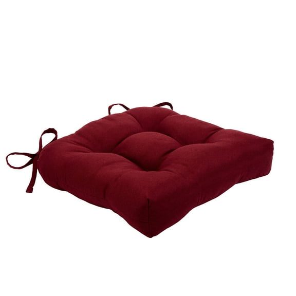 Kate Aurora Country Living Plush Solid Colored Country Farmhouse Chair Cushions/Pads With Tear Proof Ties - Assorted Colors