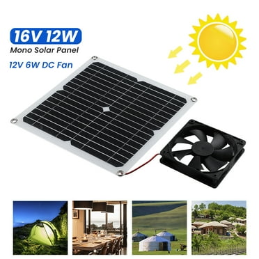 SUNYIMA Solar Panel Fan Set, 12W Waterproof Outdoor Fan for Chicken Coops, Greenhouses, Camping Extractor Fan Window Exhaust