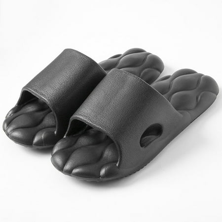 

Hhdxre Cute Beach Sandals Non-slip Shower Bathroom Slippers Soft Summer Slide Sandals for Women Men(Black 40-41)