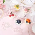 thumbnail image 3 of 1 Box 18Pcs 9 Styles Rose Gold Acrylic Cake Topper Happy Birthday Cupcake Picks Bulk Plastic Mirrored Non Edible Double Sided Cakes Decorations, 3 of 6