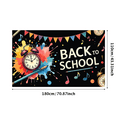 thumbnail image 1 of Bannière à Thème de la Rentrée Scolaire Colorée avec Crayons Réveil et Boussole Décorations de Fond pour Événements Scolaires Décorations de Classe Accessoires Photo et Fournitures de Fête, 1 of 4