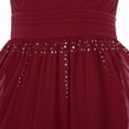 thumbnail image 6 of YONGHS Kids Flower Girl Chiffon Dress Wedding Bridesmaid Pageant Party Sleeveless Ruched Gowns Burgundy 6, 6 of 7
