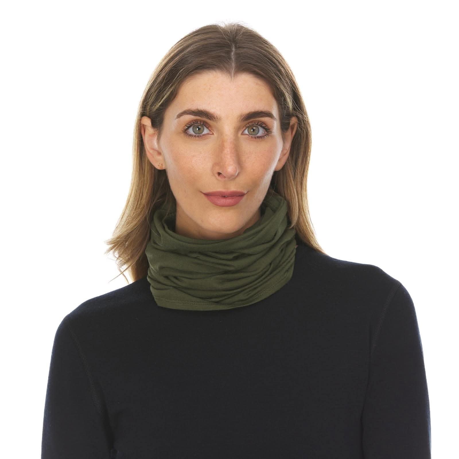 Woolverino - Merino Wool Microweight Multiclava - Multifunctional Headwear- UV Protection - Hiking Neck Gaiter - Hunting Balaclava - Olive Drab