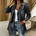 thumbnail image 2 of Xinoom Women Long Sleeve Lapel Waterfall Open Front Jacket, Asymmetric Draped Hem Lightweight Coat, Stitch Detail Casual Loose Fit For Daily Going‑Out Outerwear Dark Gray,M, 2 of 6