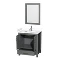 thumbnail image 2 of Wyndham Collection Sheffield 30" Mirror Wood Single Bathroom Vanity in Dark Gray, 2 of 3