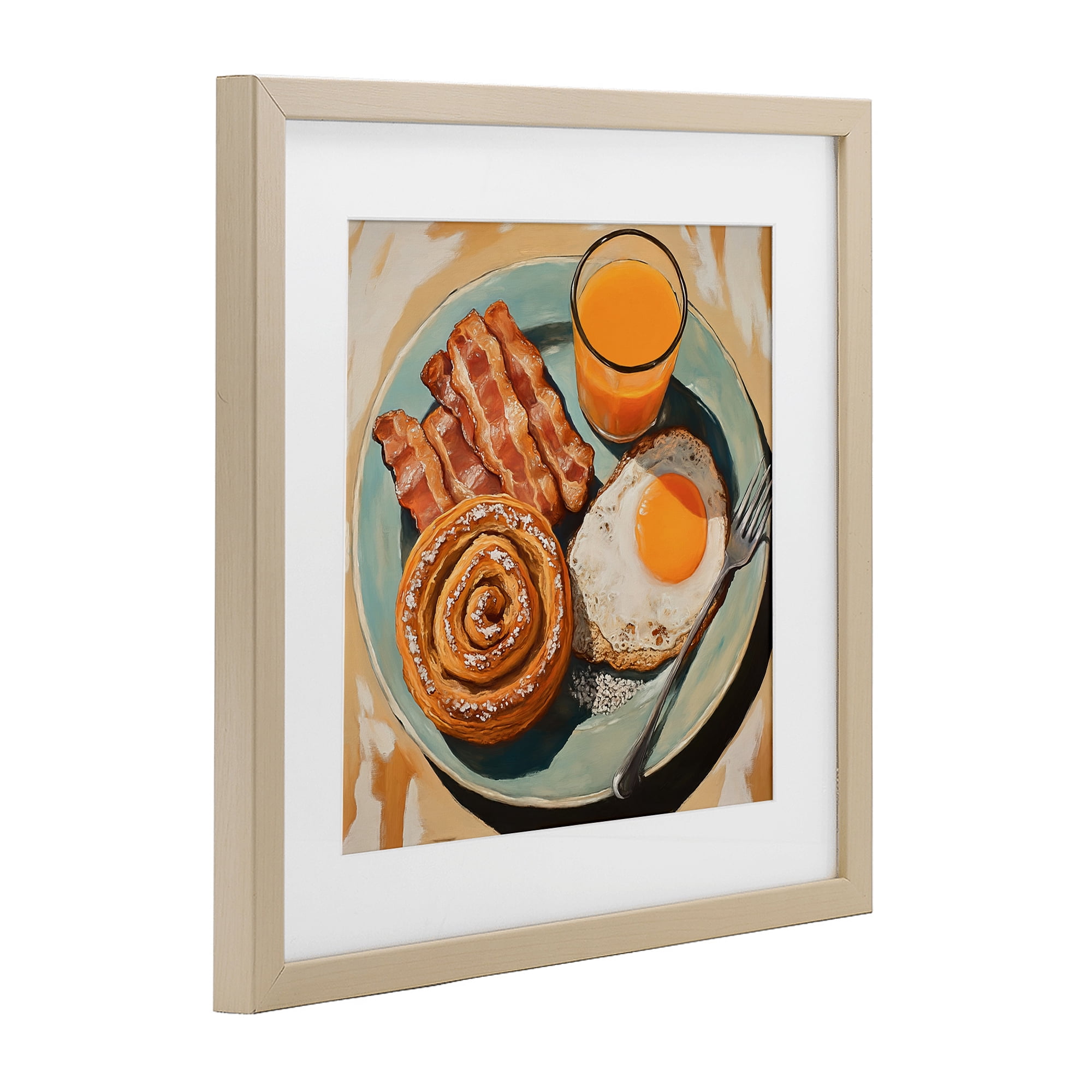 Stupell Industries Cinnamon Roll Breakfast Birch Framed Print Under Glass, design by Tina LeCour
