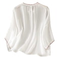 thumbnail image 4 of GZWYHT Embroidered Shirts For Women，Cotton Blouses Gauze Tunic Tops Cotton Boho Tops Spring Tops Flowy Bohemian Tunics For Women Linen Blouses For Women Women'S Cotto White XL, 4 of 6