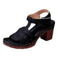 thumbnail image 5 of Rokment Orthopedic High Heels Dressy Sandals for Women Ladies 2026 Fashionable Casual Leather Platform Arch Support Chunky Block Pumps Dress Sandals Summer Black Size 6.5, 5 of 6
