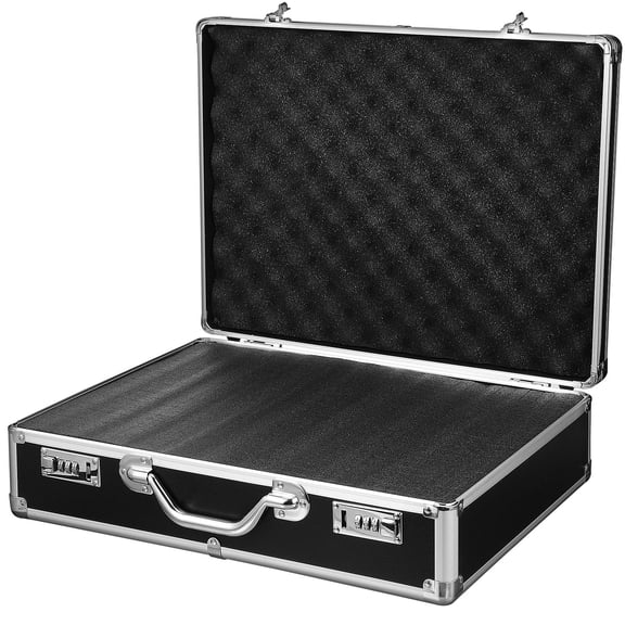 BESTYASH Black Aluminum Alloy Briefcase Lock, Hard Case for Storage and Convenient Carry