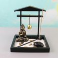 thumbnail image 3 of Sitting Buddha Ornament Statue Resin Zen Sand Garden Meditating Sculpture Set with Incense Stick Holder Type 1, 3 of 4