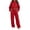 Red, variant on Luvrsol 2 Piece Sets for Women Solid Casual Sweatsuit Hooded Sweatshirt Loose Jogger Pants Sports Outfit Set S-2XL