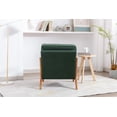 thumbnail image 3 of ARCTICSCORPION Upholstered Lounge Armchair, Fabric Accent Chair with Solid Wood Frame, Modern Leisure Reading Armchair Reception Chair for Living Room, Bedroom, Office, Emerald, 3 of 7