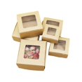 thumbnail image 1 of Caja de embalaje de papel Kraft con ventana cuadrada, almacenamiento de dulces de jabón hecho a mano, Cajas de Regalo para Baby Shower, recuerdo de boda, decoración, 50 unidades, 1 of 4