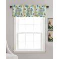 thumbnail image 3 of Birds Cage Kitchen Valances for Windows Farmhouse Linen Window Valance Curtain for Living Room Window Treatment Green Botanical Blue Floral Valance Rod Pocket Topper Drape, 54 x 18 Inch, 3 of 6