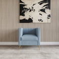 thumbnail image 3 of Home Design Weiss Velvet Square Arm Chair with Channel-Tufted Back and Gold Metal Legs, Modern Upholstered Living Room Seating, Blue, 3 of 5