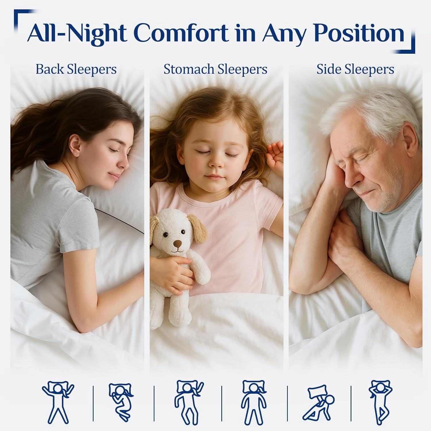 SUSIELADY Standard Size Pillows Full Size Set of 2 for Side and Back Sleepers, Down Alternative Hotel Collection Sleeping Pillow