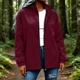 thumbnail image 4 of Edvintorg Windbreaker Jacket Women Lightweight Outdoor Long Sleeve Loose Casual Zip Up Coat Women's Clothing Wine S, 4 of 8