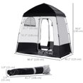 thumbnail image 3 of Outsunny Two Room Pop Up Shower Tent w/ Shower Bag, Floor, Carry Bag, Black, 3 of 10