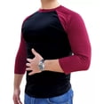 thumbnail image 3 of Playera Manga 3/4 Manga Ranglan Hombre Torso Negro, 3 of 4