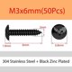 thumbnail image 2 of M3 X 6mm 50 Pcs 304 Stainless Steel Round Head Phillips Wood Screws Mushroom Head Self Tapping Screws, 2 of 5