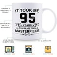 thumbnail image 6 of Funny 95th Birthday Gifts for Women Men - It Took Me 95 Years To Create This Masterpiece Mug - 95 Year Old Present Ideas for Mom, Dad, Wife, Sister, Grandma, Friends, Coworkers - 11 oz Coffee Mug, 6 of 6