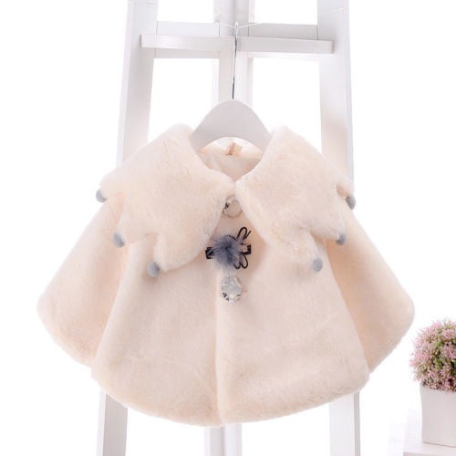 Toddler Baby Girl Winter Warm Cape Hooded Coat Cloak Jacket Outerwear Clothes