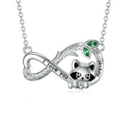 YAFEINI Infinity Necklace S925 Sterling Silver Panda Necklace Gifts for Women Girls