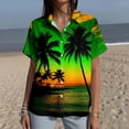 thumbnail image 5 of Yopmin Womens Hawaiian Shirt Palm Tree Short Sleeve Button Down Tropical Shirt Trendy Clothes for Travel, 5 of 6