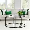 thumbnail image 4 of Evelyn&Zoe Luna Round & Demilune Nested Coffee Table in Satin Nickel, 4 of 9