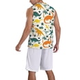thumbnail image 2 of Honeii Dinosaurs and Tropical Leaves print basktball shirt for men and women, Unisex basketball jersey for Theme party-XX-Large, 2 of 6