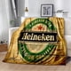 thumbnail image 4 of Manta de franela con estampado de cerveza verde, mantas cálidas para camas, manta de Picnic, forros de cama, regalo de cumpleaños, 4 of 4