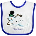 thumbnail image 3 of Inktastic Let It Snow Sassy Snowman in Top Hat Boys or Girls Baby Bib, 3 of 4
