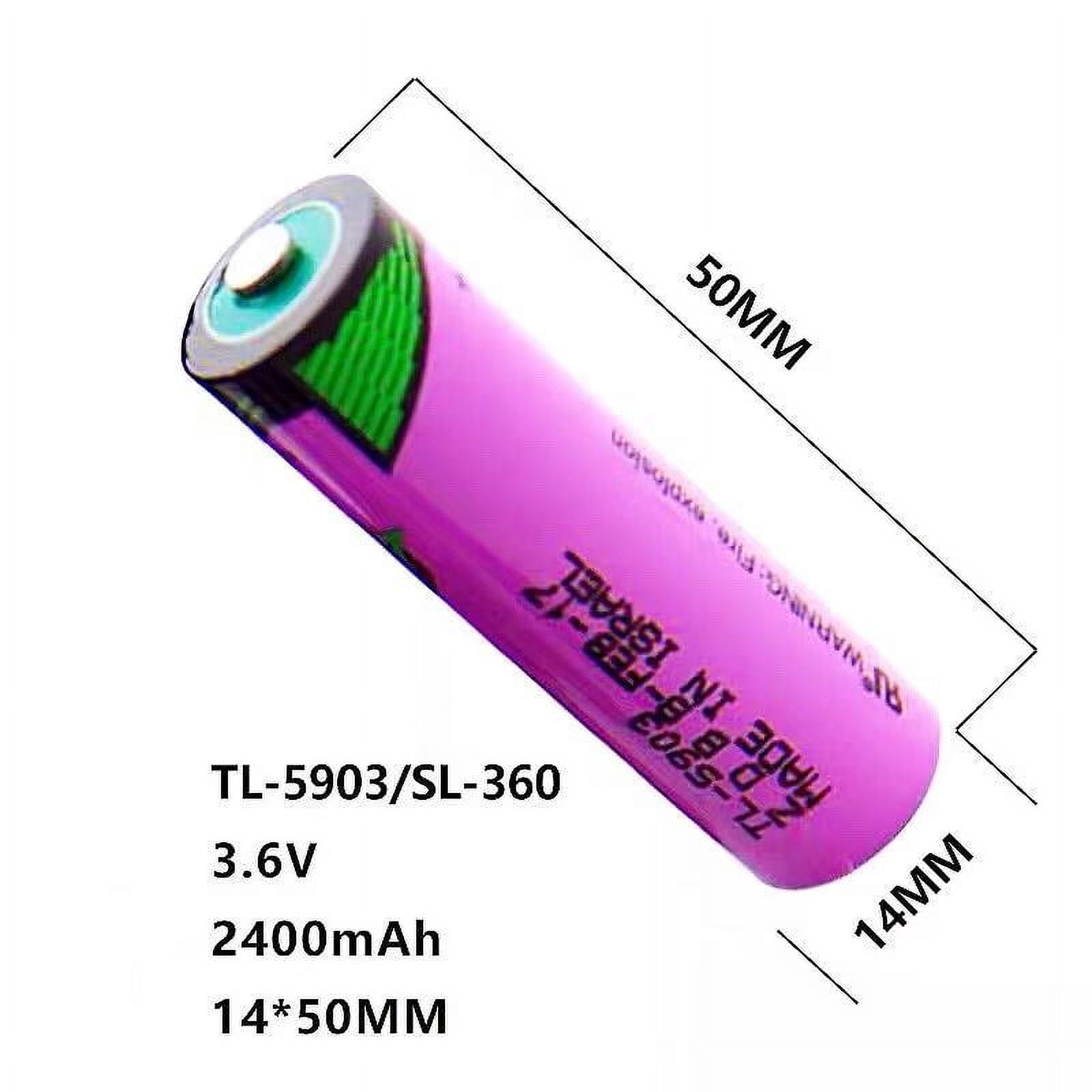 (4-Pack) 3.6V 2400mAh TL-5903 AA Lithium Battery for Tadiran TL-5903 SL-360 S7-400 ER14505 TL-2100 6ES7971-0BA00, for Siemens S7-400 PLC Machine