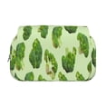 thumbnail image 2 of Rateoe Broccoli 3 Pattern Double Clamshell Pen Case, Storage Organizer with Two Zipper Compartments– Holds Up to 50 Pencils & Pens, 2 of 7