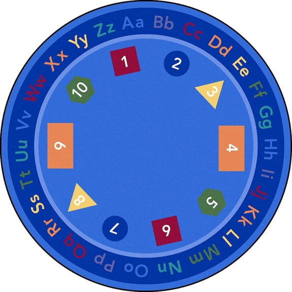 Joy Carpets Kid Essentials Fun-damentals 13'2" Round Area Rug in Color Multi