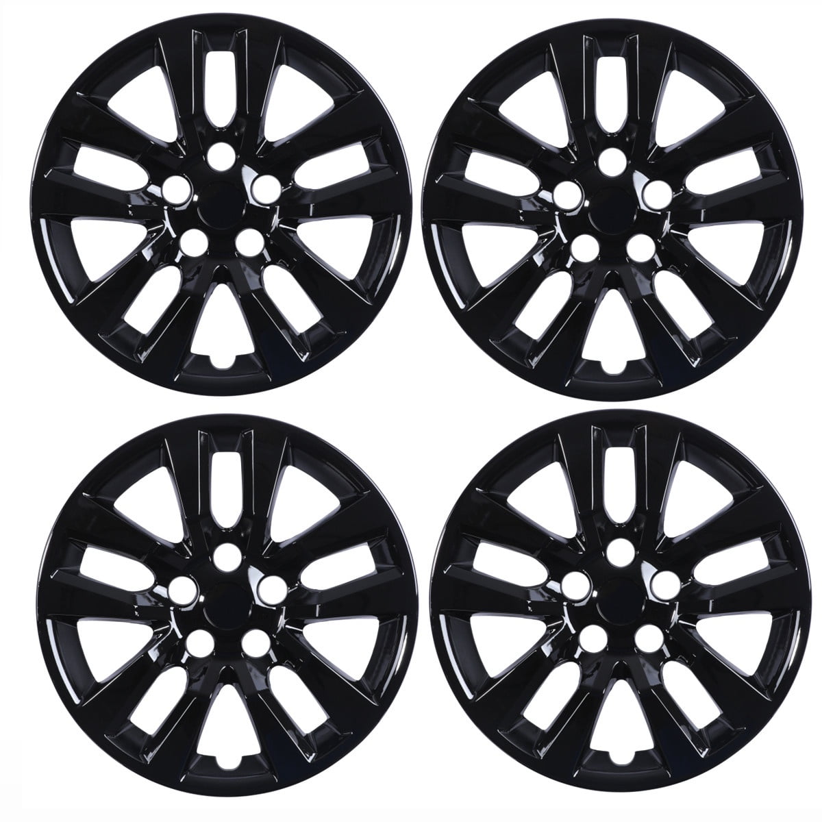 16" Set of 4 Hubcaps Wheel Rims Cover Fit for 2013-2018 Nissan Altima Sedan Compatible with Steel Wheels Snap on Installation(16-inch,Black Lacquer)