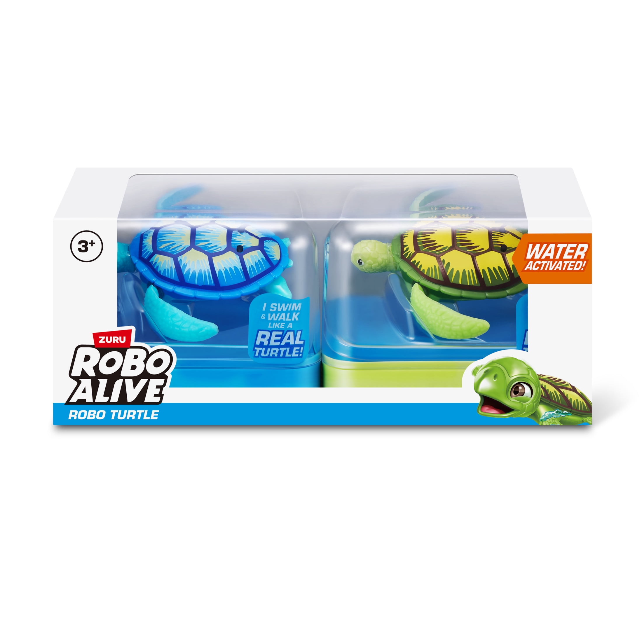 Robo Alive Turtles Electronic Robot Toy (2 Pack), Water Activated Toy for Child by ZURU