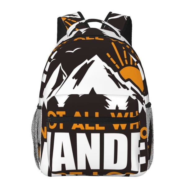 Disketp Not All Who Wander Are Lost4 Mochila Estampada para Hombre y Mujer – Mochila Ligera Clásica con Múltiples Bolsillos para Universidad, Trabajo y Viajes-One Size