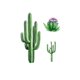 thumbnail image 3 of Adhesivos de pared autoadhesivos de PVC con forma de cactus, 30 x 90 cm, 2 hojas, 3 of 4