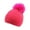 Hot Pink, variant on Baby Beanie with Leather Patch, Custom Name Beanie Hat for Toddler Boys Girls, Winter Warm Knit Hat