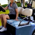 thumbnail image 3 of Xoenoiee Butterfly Blue Floral Print Golf Cart Seat Covers for Summer, Soft Microfiber Golf Cart Seat Blanket, Golf Cart Seat Towel for Club Car 2-Person Seats, 3 of 5