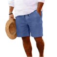 thumbnail image 2 of Vhkiploz Plus Size Summer Board Shorts for Men's Drawstring Wide Leg Bermuda Shorts Solid Color Elastic Beachwear with Side Pockets, S-4XL, 2 of 8