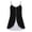 Black, variant on Plus Size Women's 2-in-1 Spaghetti Strap Cami Top, Button Front Color Block Split Hem Sleeveless Tank 1X-3X