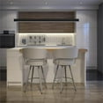 thumbnail image 2 of Amisco Corey 31.5" Polyester Swivel Stool in Beige/Matt Light Gray, 2 of 6