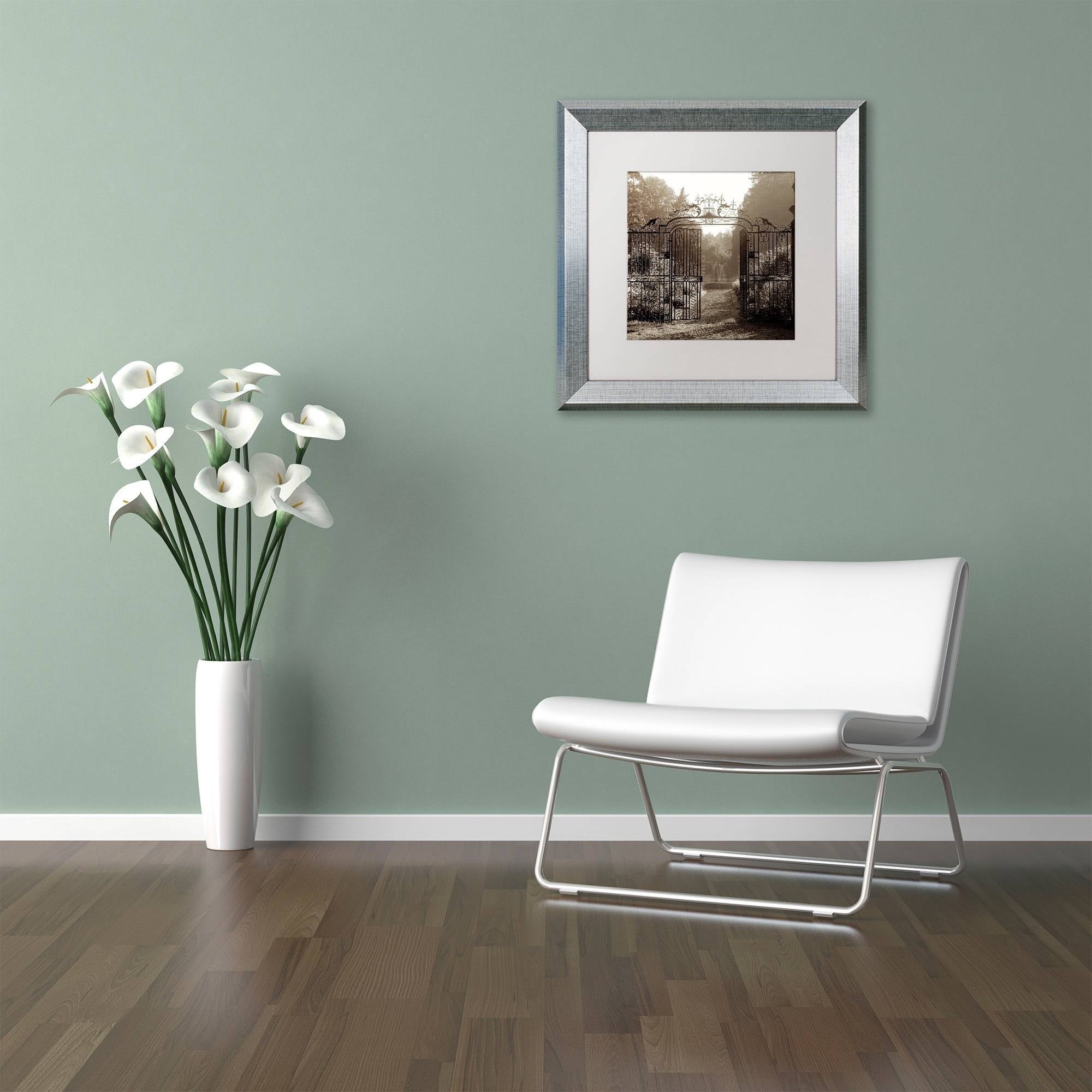 Trademark Fine Art "Hampton Gates III" Canvas Art by Alan Blaustein, White Matte, Silver Frame