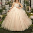 thumbnail image 3 of Drtj Tulle Flower Girl Maxi Dresses Princess Pageant Dress Wedding Party Evening Formal Pegeant Dance Gown, 3 of 7